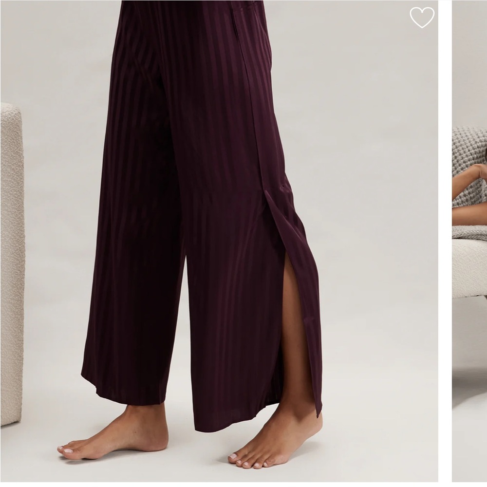 LUNYA BNWT Washable Silk Cami Pant Set in Vintage Merlot Jacquard Size S - Picture 4 of 7